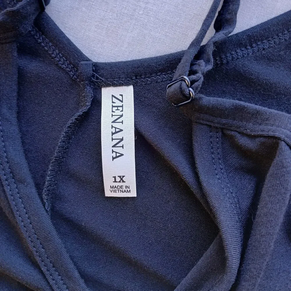 🔥SALE🔥 Zenana Black V-neck Cami Maxi Dress 1X comfy shift pockets adjustable - Picture 9 of 16